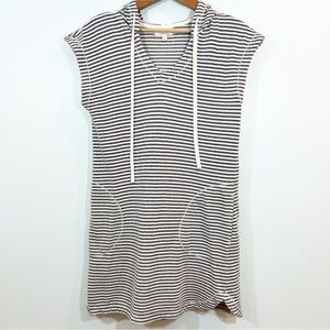 Max Studio Black and White 100% Striped Mini Dress Nautical Beach